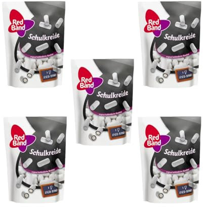 Red Band Schulkreide 5er Pack 5x 175g - Leckere Lakritz Kreidestangen, perfekt für Naschkatzen by Needforsweet