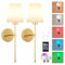 Sobrovo Wandleuchte Ohne Stromanschluss, RGB Dimmbare, Kabellose Wandleuchte Innen, USB Aufladbar, Akku Wandleuchte mit Fernbedienung für Schlafzimmer, Wohnzimmer, Flur und Treppenhaus, Gold