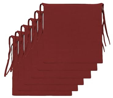 Il Tuo Artigiano Design Lot de 6 coussins pour chaises de cuisine Made in Italy – coussins de chaise 40 x 40 cm, épaisseur 4 cm, tissu coton et polyester, rembourrages en éponge (Bordeaux)