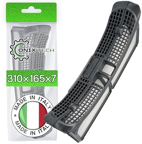 Filtro per Lanugine per Asciugatrice 310x165x70 mm con Codice Originale C00379873 C00685400 488000685400 per Indesit per Whirlpool per Philips - MADE IN ITALY - Garanzia di 5 Anni - ONIX TECH