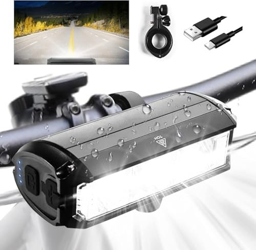 1200 Lumen Superhelle LED Fahrradlampe, 4000 mAh Mobile Leistung, USB wiederaufladbare StVZO Standard IPX5 Wasserdicht für Erwachsene Straße, MTB Off-Road Radfahren Pendeln
