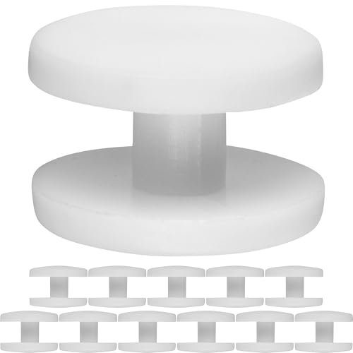 Wäsche Doppelknopf, 10 Stück, Ø 12 mm, in Weiss, Wäscheknopf für Lochband und Knopflochgummis an Bezügen von Decken und Kissen, Bettwäsche Knöpfe, Bett Leinen Doppeltasten, Kissenbezug Doppel Knopf