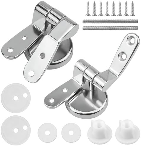 ZMDMAH 1 par de bisagras para asiento de inodoro, piezas de repuesto, aleación de zinc, fijación de asiento de inodoro, fijación de asiento de inodoro, cierre suave, juego de fijación de bisagras para