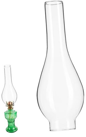 Veemoon Pantalla De Cristal Cilíndrica Para Quinque - Tulipas De Vidrio Retro Para Lámpara De Queroseno - Cubierta Decorativa Pequeña Para Chimenea Accesorios De Iluminación Vintage