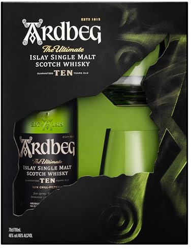 Ardbeg Ten 10 Ans Whisky Single Malt 46% 70cl coffret 2 verres