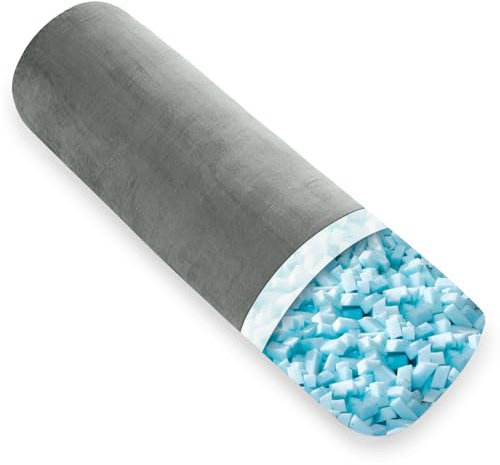 AS AWESLING Body Pillow for Adults, Full Body Pilllow for Sleeping, Long Round Cervical Pillow, Bolster Side Sleeper Pillow with Cover (Grau-Memory Foam, 90 x 20 cm)