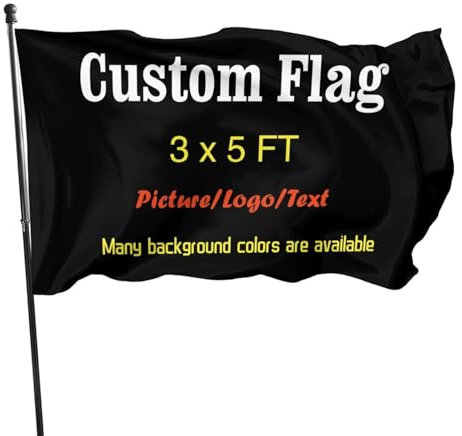 HWFOI Personalisierte Flagge – Flagge Selbst Gestalten,3X5 FT, fügen Sie Ihr eigenes Bild/Text/Logo für Garten im Freien, Dekoration, Camping-Flagge, Hofschild hinzu