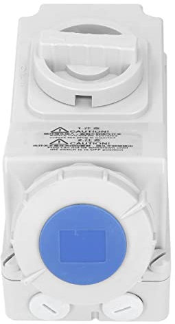 ZJchao Prise Imperméable Extérieure 32a 3 Broches IP67 IP67 étanche à Poussière 2P + E Interrupteur de Verrouillage Industriel 220-250V avec Matériau PC à Usage Extérieur
