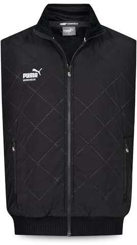 PUMA Workwear herrväst vinter – varmt fodrad, vattentät och vindavvisande – arbetsväst med fickor och fleecefoder – innerficka – robust yttermaterial för arbete och fritid