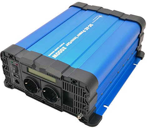 Solartronics Transformateur de Tension FS2000D 24V 2000 Watt avec Affichage - Onduleur 24v sur 230v - Sinusoïdale Pure - LiFePO4 / Lithium, Plomb Gel Ou AGM Batterie Compatible