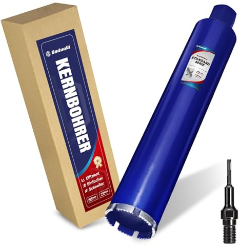Carotteuse diamant DaduoRi 83 mm avec SDS Plus (1‑1/4 pouce) – 410 mm de profondeur de coupe – Pour forage à l’eau sur béton armé, pierre, brique, maçonnerie (longueur totale 460 mm).