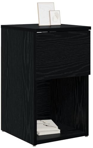 vidaXL Bettschrank 2 pcs Schwarze Eiche 29 x 31,5 x 49 cm, Schlafzimmermöbel, Moderne Stauraum-Lösung, minimalistischer Schrank, schicker Nachttisch, Holz-Tisch und praktische Deko