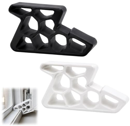 2 Pcs Patio Door Stop, Window Stopper Wedge Lock for Balcony and French Door Security, Heavy Duty Door Wedge with Non-Slip Design, Two Pack in Black and White