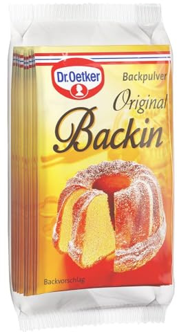 Dr. Oetker Original Backin, 18 x 10er Pack Backpulver, je Tüte 16 g, feines Backtriebmittel zum Kochen und Backen, ideal für Kuchen, Waffeln, Pizza & Co., vegan