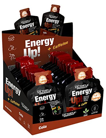 VICTORY ENDURANCE Energy Up Gel Cafeína Sabor Cola, con cafeína, con plus de sodio, Energía inmediata, 40 g (Paquete de 24) (WVE.129130)