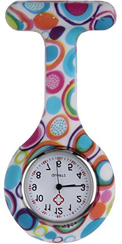 Boolavard Nurses Fashion Coloured Patterned Silicon Rubber Fob Watches - Colourful Bubbles