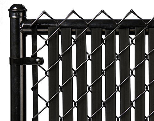 Tube Slats Made in America Privacy Inserts for Chain-Link Fence, Double-Wall Vertical Bottom-Locking Slats for 5' Fence Height (Black)