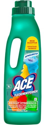 ACE Fleckenentferner und Farbschutz 1 Liter – Kraftvolle Tiefenreinigung bei jeder Wäsche – ideal auch für Buntwäsche und Feinwäsche – mit neuer Rezeptur