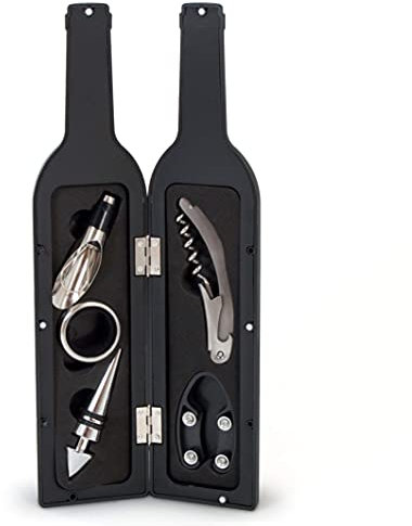Connoisseur Creations Wine Bottle Tools Accessory Set in Decorative Bottle Case