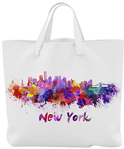 Merchandise for Fans Einkaufstasche - 45 x 42 cm x 9,5 cm - Motiv: USA/Amerika Silhouette New York - 01