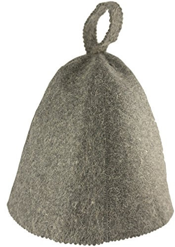 Saunahut - Farbe grau - 100% Wollfilz - Saunamütze aus Filz für Damen und Herren