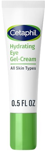 Cetaphil Hydrating Eye Gel-Cream, With Hyaluronic Acid, 0.5 Fl oz, Brightens and Smooths Under Eyes, 24 Hour Hydration for All Skin Types, (Packaging May Vary)