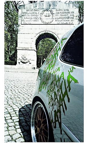Finest Folia Grafik Schriftzug Hahaha Groß Joker Batman Aufkleber Sticker Tuning Folie KX029 (Lindgrün 063)