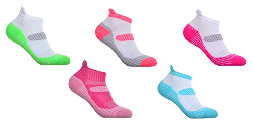 5 Pairs of Womens Running socks - Ankle & Arch Support, Padded, Lightweight