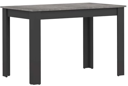 Symbiosis Nice, Mesa de comedor, Negro y Cemento 110x70x73,1 cm
