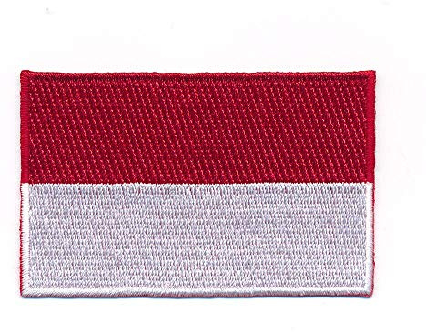 hegibaer 80 x 50 mm Fürstentum Monaco Flagge Monte-Carlo Flag Aufnäher Aufbügler 1146 X