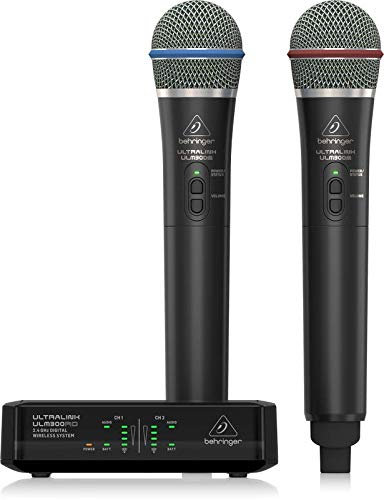 BEHRINGER ULM302 MIC DOPPIO RADIOMICROFONO PALMARE WIRELESS DIGITALE 2,4 GHz