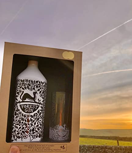 Forest Distillery London Gin Gift Box - 70cl Porcelain Bottle & Etched Crystal Glass