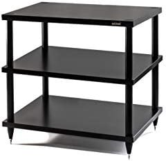 Solidsteel S2-3 Mobile Stereo Hi Fi Porta Elettroniche, Mobiletto Rack Audio a 3 Livelli in Legno (Made in Italy), Telaio in Metallo per Impianto Hi-Fi Stereo, Punte Regolabili in Acciaio INOX