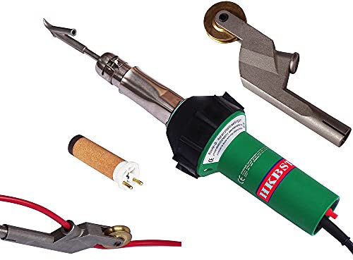 Pistola de soldadura de aire caliente de plástico de vinilo de 230 V 1600 W con 1 punta de soldadura con rodillo de latón para varillas de soldadura de suelos
