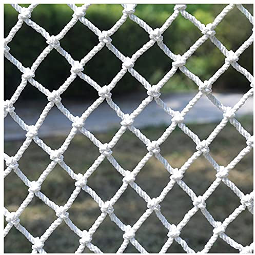 MUYUNXI Nylon Kindersicherheitsnetz Sicherheitsnetz FüR Kinder Schutz-Netz FüR Den AußEn-Bereich Seilnetz Weißes Balkon-Netz Dekor Netz Seil 6mm Netto 10cm(Size:1.5 * 4m（4.9 * 13.1ft）)