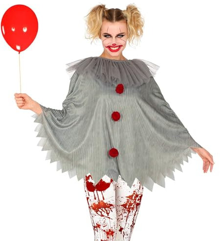 W WIDMANN MILANO Party Fashion - Kostüm Horror Clown, Poncho, Joker, Mottoparty, Halloween