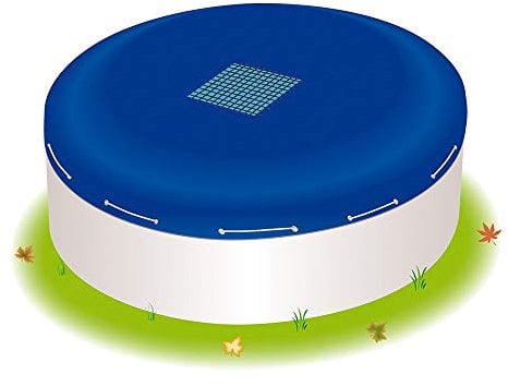 TERRE JARDIN - Bache Hivernage Piscine Hors Sol - Bâche Piscine Ronde 3 m, 140 g/m² - Bache Protection 4 Saisons, Anti-UV, Étanche - Filet d’Écoulement 35 x 35 cm - Cordon de Serrage, Tendeur