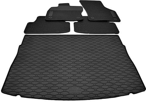 Mattenprofis Gummimatten + Gummi Kofferraumwanne Set passend für VW Golf 7 VII Schrägheck Bj.2012 -2020 GKK, schwarz