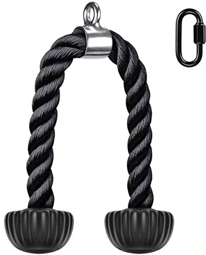 SELEWARE Trizepsseil Kabelzuggriffe mit Orange Rutschfesten Weichen Gummiende, Universelles Seilzug Krafttraining Bizeps Trizeps Trainingsgerät Latzugmaschine Zubehör für Hause Fitnessstudio, 70cm