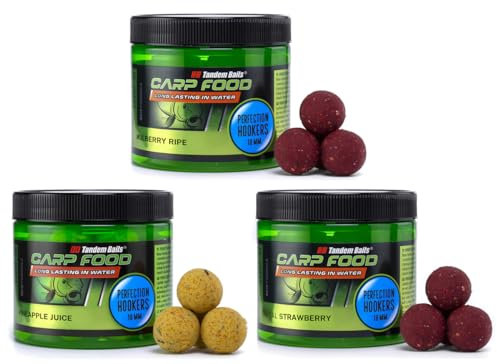 Tandem Baits Karpfen Futter Angelfutter Hakenköder Perfection Hookers 3-er Set 18 mm 120 g Flavour Mix Frucht