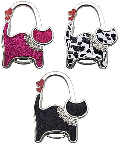 SagaSave Foldable Handbag Hook, Alloy Portable Cute Cat Pattern Table Hook Handbag Hanger for Hanging Purse, Bag, Women Girls Gifts (Type 20)