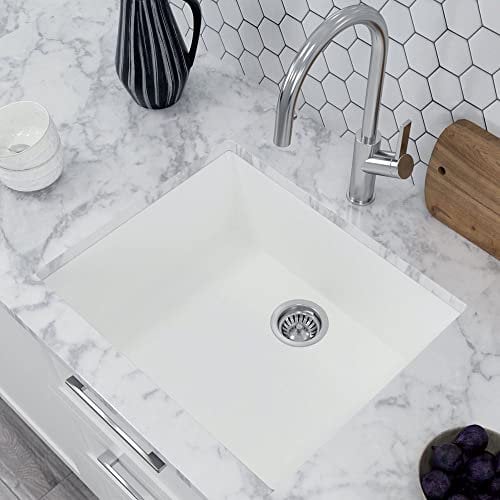 Astini Scuti 1.0 Large Bowl White SMC Synthetic Undermount Kitchen Sink & Waste