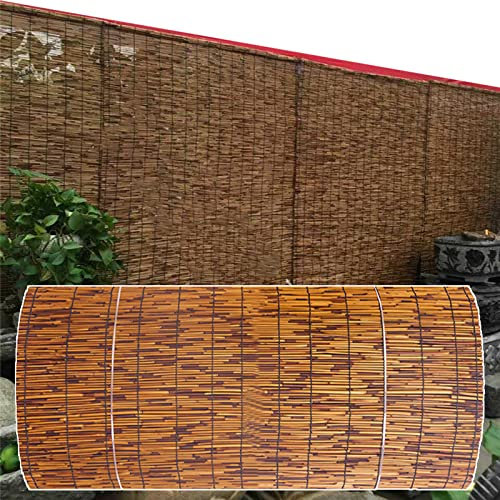 KDDFN Schilfrohrmatte,Patio-Sichtschutz-Panels,UV-beständiger Geländerzaun,Sonnenschirm Dekoration,Natur Handgewebt,für Outdoor,Garten,Galerie (80x600cm/2.6x20ft)