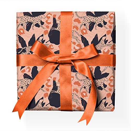Tolles Camouflage Geschenkpapier Set mit Jaguar Dekor-Muster-Papier zum verpacken, Geschenk einpacken, scrapbooking, basteln orange Format: 32 x 48cm, 4 Bogen