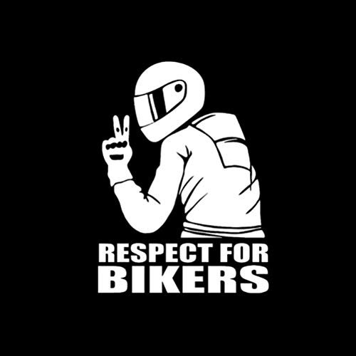 Respect for Cyclists Reflektierender Aufkleber, KIMISS 15 * 11cm Respect for Bikers Motorradaufkleber Autoaufkleber Fashion Car Decoration Sticker (Weiss)