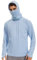 Arcweg Herren Langarmshirt UPF 50+ Sonnenschutz Kapuzenpullover Hoodie Schnelltrocknend Sportshirt UV Shirt mit Maske Schlauchschal Halswärmer Hoodie für Outdoor Blau 3XL(EU)
