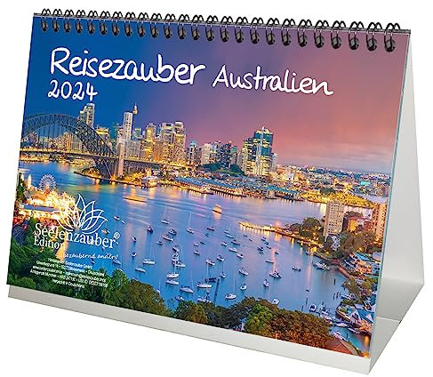 Reisezauber Australien DIN A5 Tischkalender für 2024 Canberra Sydney Urlaub Reise Strand Meer - Seelenzauber