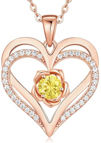 CDE Collana Donna Collana Cuore Argento 925 in Oro Rosa Gioielli Donna 11
