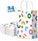 Switory 24 Stück Geschenktüten Klein, Party Papiertüten mit Henkel, Bausteine Weiß Papiertüten Für Party, Geburtstag, Hochzeit, Valentinstag 15x8x21CM