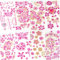 Glitzersteine Selbstklebend, 8 Blätter Strasssteine Selbstklebend, Acryl Bunt Sticker Glitzer, Einhorn Geschenke Mädchen Geschenke 5 6 7 8 9 Jahre für DIY Trinkflasche Baseballkappe (Rose)